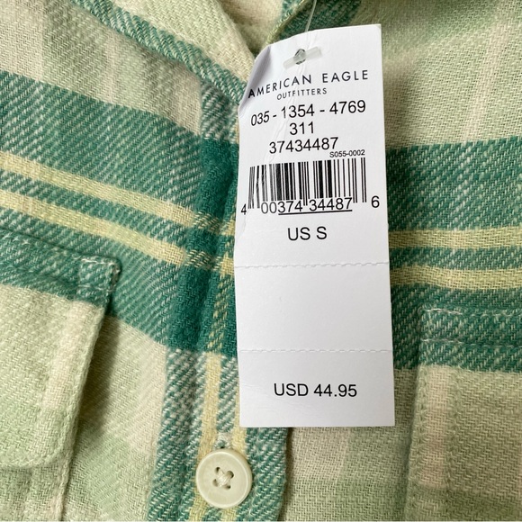NWT American Eagle Cropped Plaid Button Down Shirt - Picture 4 of 4